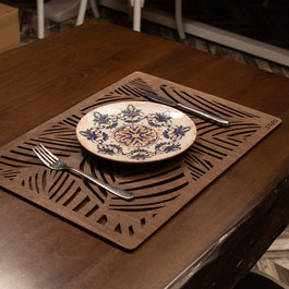 Hermia Juego de 4 Salvamanteles de Madera Wenge 33 x 45 cm